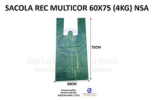 SACOLA CAMISETA MULTICOR 60X75 C/ 4KG NSA