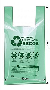 SACOLA LEI RJ VERDE 40X50 PCT C/1,800 KG SILVA (FONTE RENOVAVEL REFORCADA)