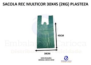 SACOLA REC MULTICOR 30X45 (2KG) PLASTEZA