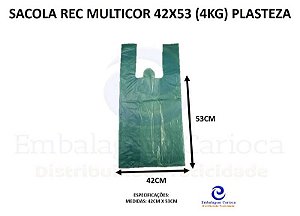 SACOLA REC MULTICOR 42X53 (4KG) PLASTEZA