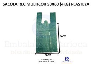 SACOLA REC MULTICOR 50X60 (4KG) PLASTEZA