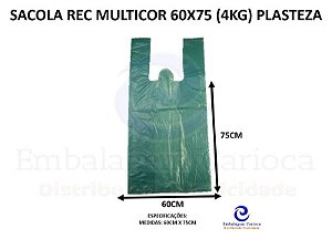 SACOLA REC MULTICOR 60X75 (4KG) PLASTEZA