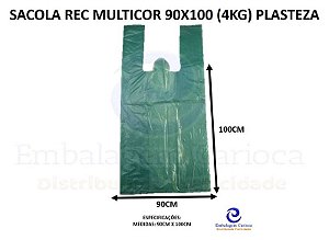 SACOLA REC MULTICOR 90X100 (4KG) PLASTEZA