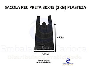 SACOLA REC PRETA 30X45 (2KG) PLASTEZA