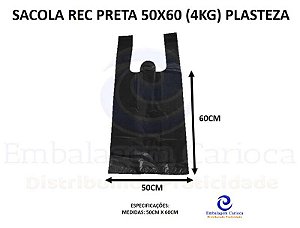 SACOLA REC PRETA 50X60 (4KG) PLASTEZA