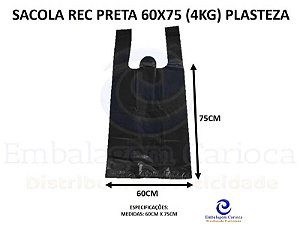 SACOLA REC PRETA 90X100 (4KG) PLASTEZA