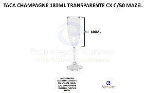 TACA CHAMPAGNE CRISTAL 180ML CX C/50 MAZEL
