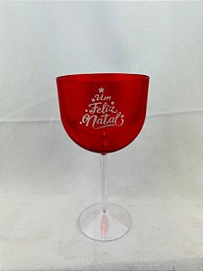 TACA GIN 500ML VERMELHA FELIZ NATAL C/50 COD 67 MAZEL