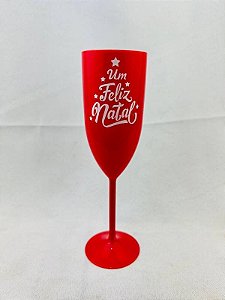 TACA PRIME CHAMPAGNE 180ML VERMELHA FELIZ NATAL CX 50 UNID MAZEL COD 45