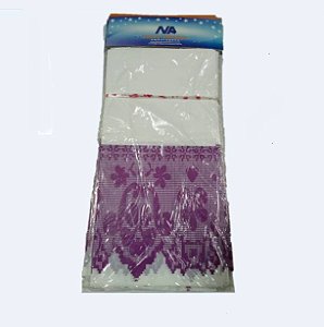 TOALHA MESA 70X70 LEITOSA DECORADA LILAS PCT C/10 UND