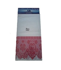 TOALHA MESA 70X70 LEITOSA DECORADA ROSA CLARO C/ 10 UND