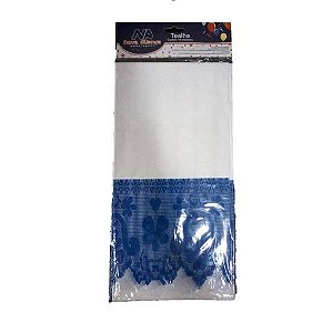 TOALHA MESA 80X80 LEITOSA DECORADA AZUL CLARO PCT C/10 UND
