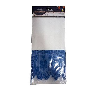 TOALHA MESA 80X80 LEITOSA DECORADA AZUL ESCURO PCT C/10 UND