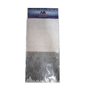 TOALHA MESA 80X80 LEITOSA DECORADA PRATA PCT C/10 UND