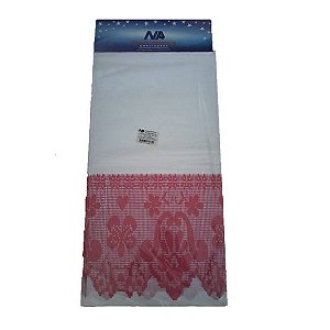 TOALHA MESA 80X80 LEITOSA DECORADA ROSA CLARO PCT C/10 UND