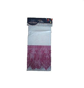 TOALHA MESA 80X80 LEITOSA DECORADA ROSA ESCURO PCT C/10 UND
