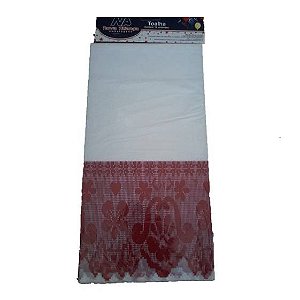 TOALHA MESA 80X80 LEITOSA DECORADA VERMELHO PCT C/10 UND