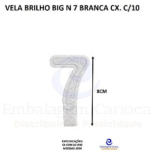 VELA BRILHO BIG N 7 BRANCA CX. C/10