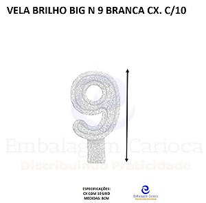 VELA BRILHO BIG N 9 BRANCA CX. C/10