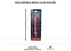 VELA ESTRELA (VULCAO) ROSA PCT C/20 MUNDO BIZARRO
