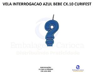 VELA INTERROGACAO AZUL CLARO CX.10 CURIFEST
