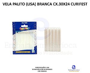 VELA PALITO (LISA) BRANCA 10X20 CURIFEST