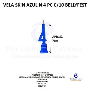 VELA SKIN AZUL N 4 PC C/10 BELLYFEST