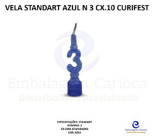 VELA STANDART AZUL N 3 CX.10 CURIFEST