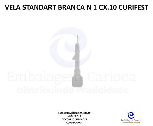 VELA STANDART BRANCA N 1 CX.10 CURIFEST