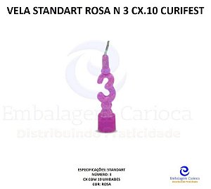VELA STANDART ROSA N 3 CX.10 CURIFEST