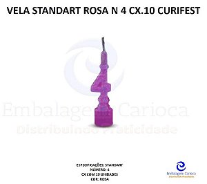 VELA STANDART ROSA N 4 CX.10 CURIFEST