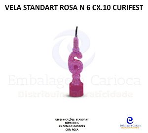 VELA STANDART ROSA N 6 CX.10 CURIFEST