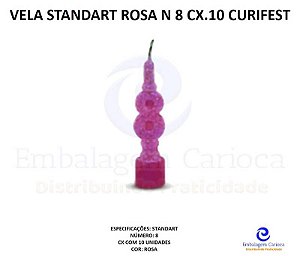 VELA STANDART ROSA N 8 CX.10 CURIFEST
