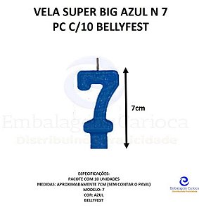 VELA SUPER BIG AZUL N 7 PC C/10 BELLYFEST
