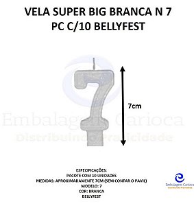 VELA SUPER BIG BRANCA N 7 PC C/10 BELLYFEST