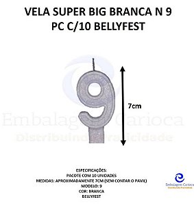 VELA SUPER BIG BRANCA N 9 PC C/10 BELLYFEST