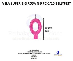VELA SUPER BIG ROSA N 0 PC C/10 BELLYFEST