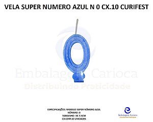 VELA SUPER NUMERO SIMPLES AZUL N 0 CX.10 CURIFEST