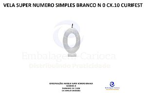 VELA SUPER NUMERO SIMPLES BRANCO N 0 CX.10 CURIFEST