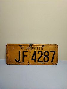 Placa Automotiva Amarela Antiga Decorativa