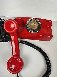 Telefone De Disco Antigo Tijolinho GTE Vermelho