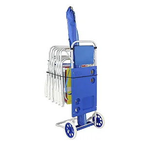 Carrinho Leva Cadeira Praia Vira Mesa Porta Copo Bolsa Belfix