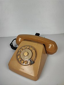 Telefone De Disco Antigo Simens Bege Anos 70