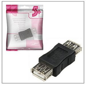 ADAPTADOR EMENDA USB 2.0 FEMEA PARA FEMEA 5+
