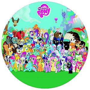 Painel Festa Redondo 3d My Little Poney  Sublimado 1,50M