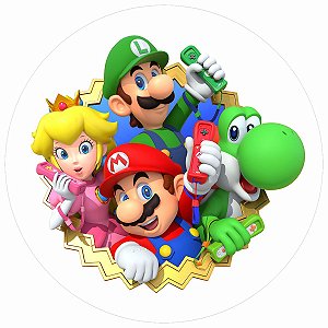 Painel Festa Redondo 3D Super Mario Bros Sublimação Estampa Digital 1,50M