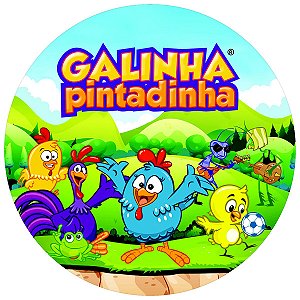 Painel Festa Redondo 3d Galinha Pintadinha Sublimação 1,80M