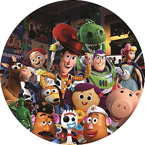 Painel Festa Redondo 3d Toy Story Estampa Digital Sublimado 1,80M