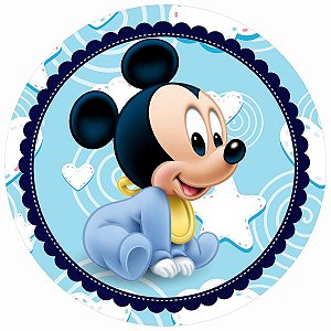 Painel Festa Redondo Mickey Baby 3d Estampa Digital 1,80M