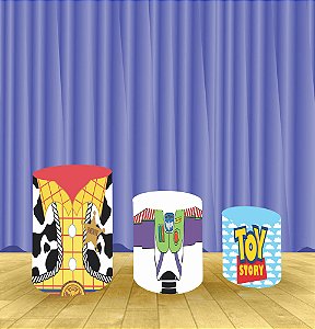 Capa Para Trio De Mesas Cilindro Toy Story Kit 3 Capas